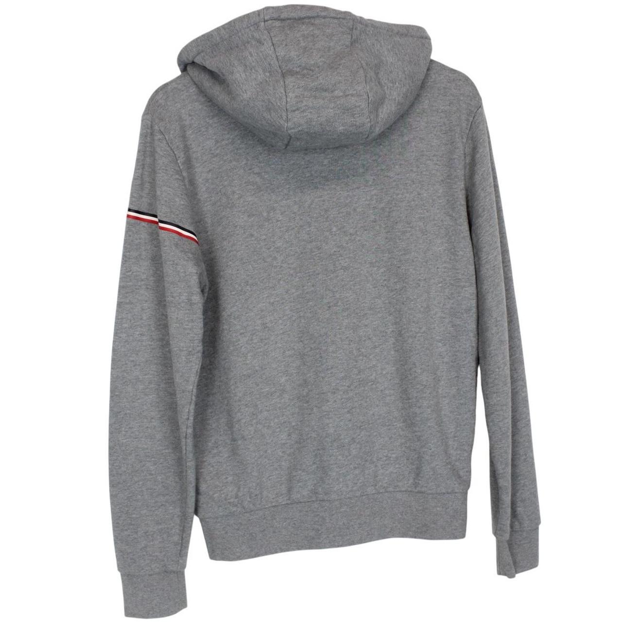 Moncler Maglia Grey Full Zip Logo Cotton Hoodie Jumper