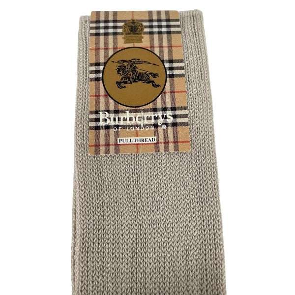 Vintage 90s Burberry Deadstock Beige Cotton Socks