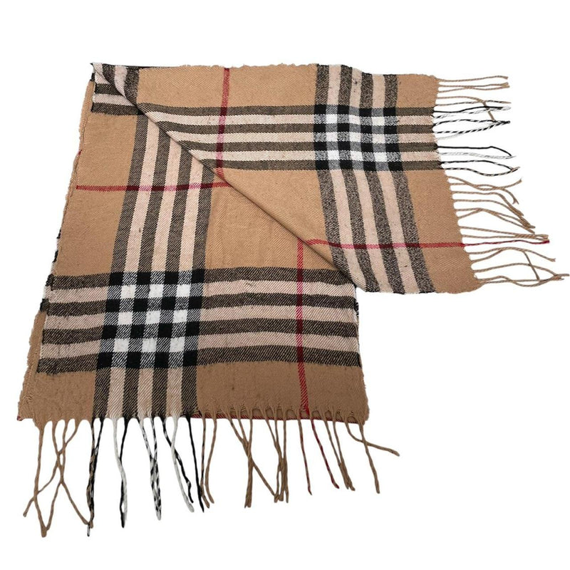 Vintage 90s Burberry Tan brown Nova Check Cashmere Scarf