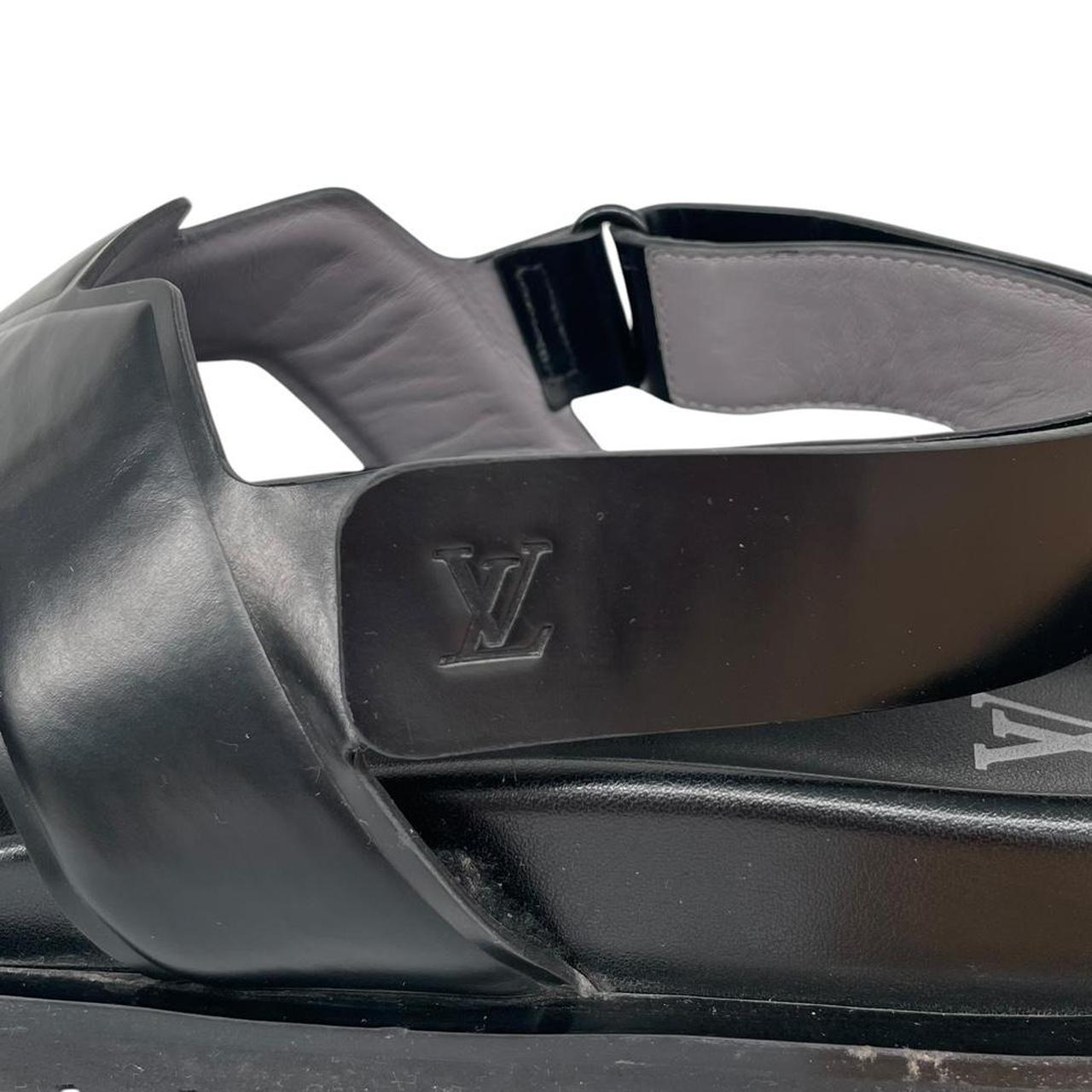 Louis Vuitton LV Black Calf Leather Oasis Sandals