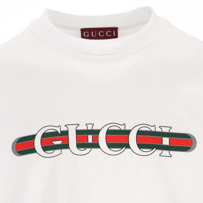 Gucci White Short Sleeve Logo Print Cotton T-Shirt