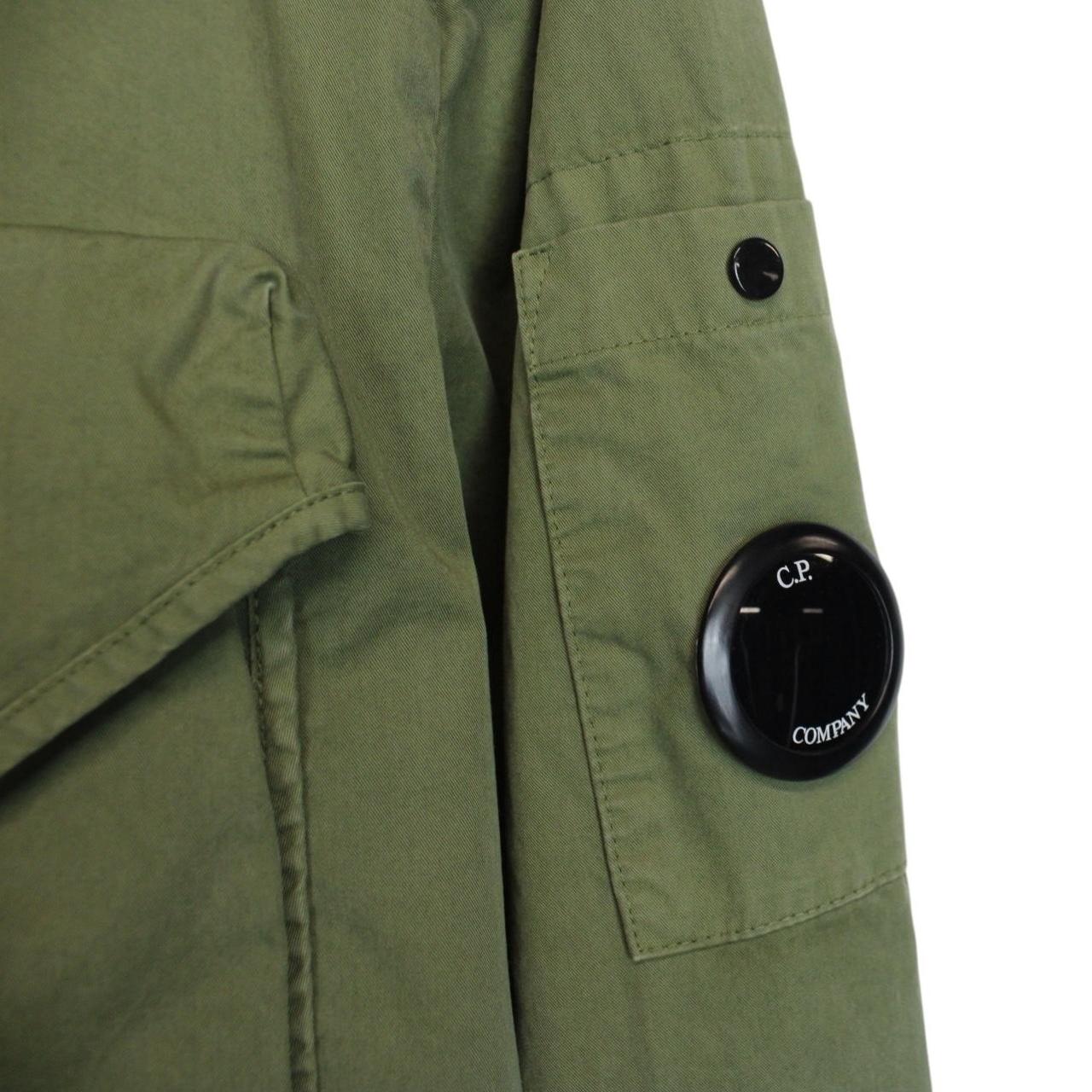 CP Company Green Full Zip Cotton Lens Hooded Overshirt Jacket