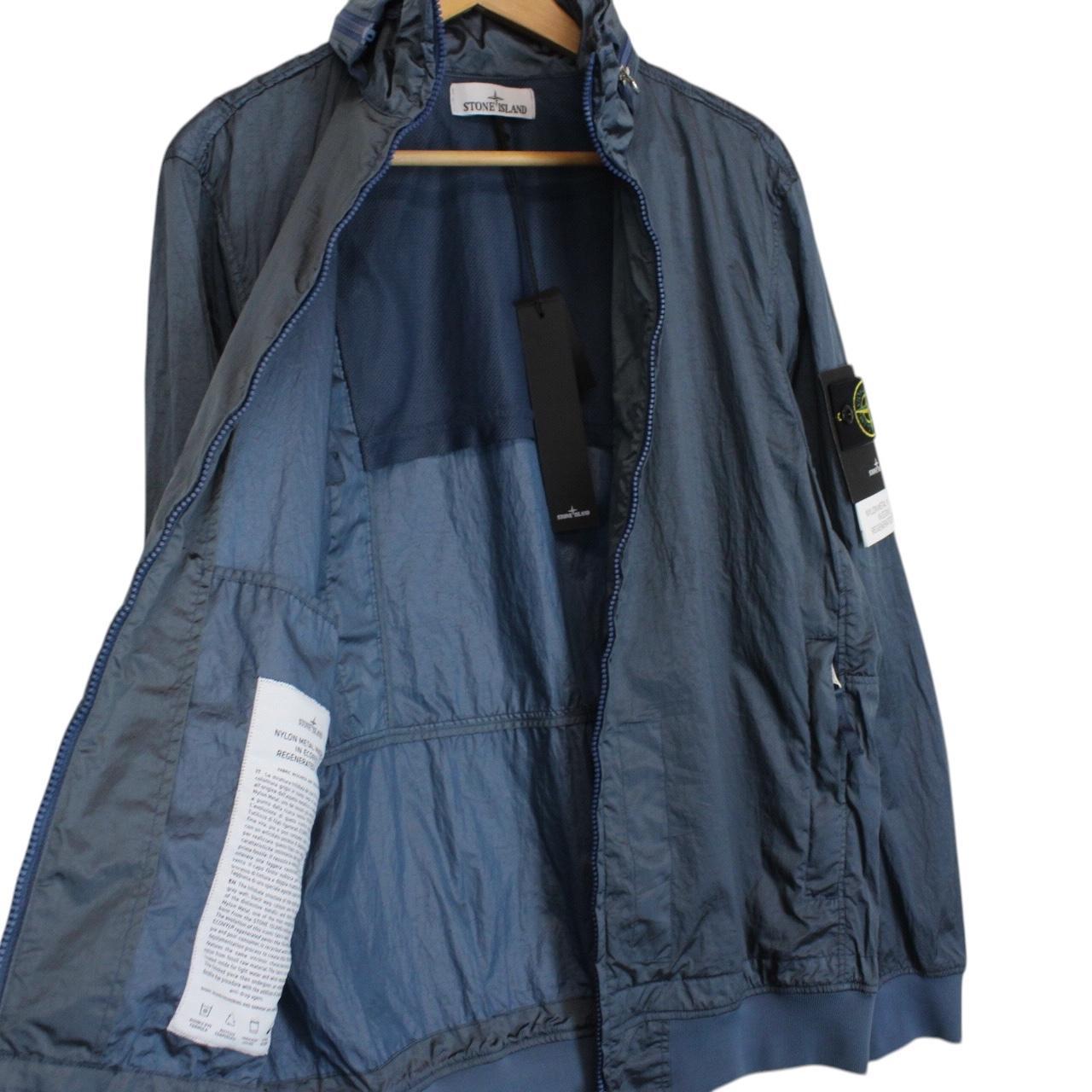 Stone Island SS 2023 Blue Econyl Nylon Metal Watro-TC Full Zip Jacket