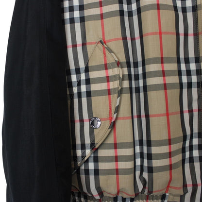 Burberry Tan and Black Nova Check Full Zip Harlington Bomber Jacket