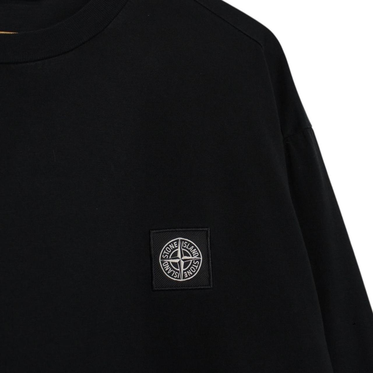 Stone Island SS 2022 Black Long Sleeve Compass T-Shirt