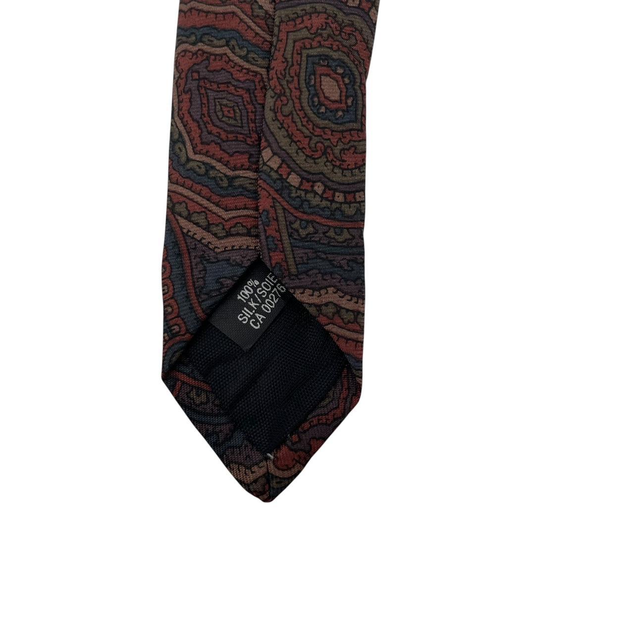 Vintage Yves Saint Laurent Multicoloured Paisley Print Silk Tie