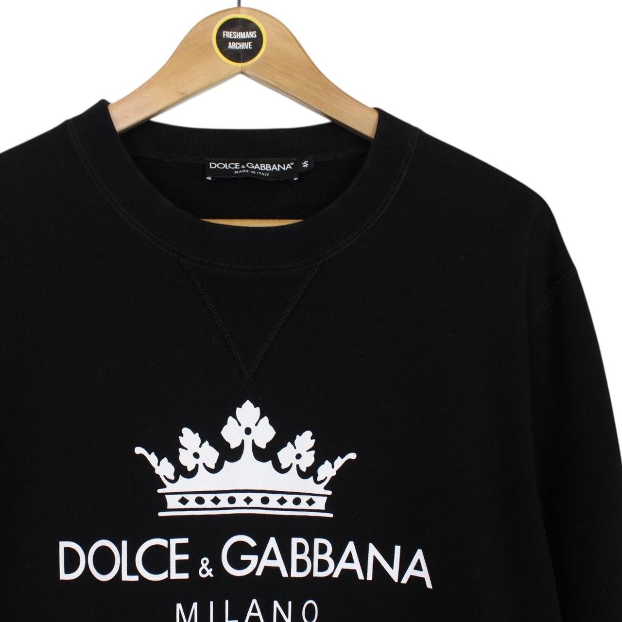 Dolce and Gabbana Black and White Logo Print Sweatshirt Jumper