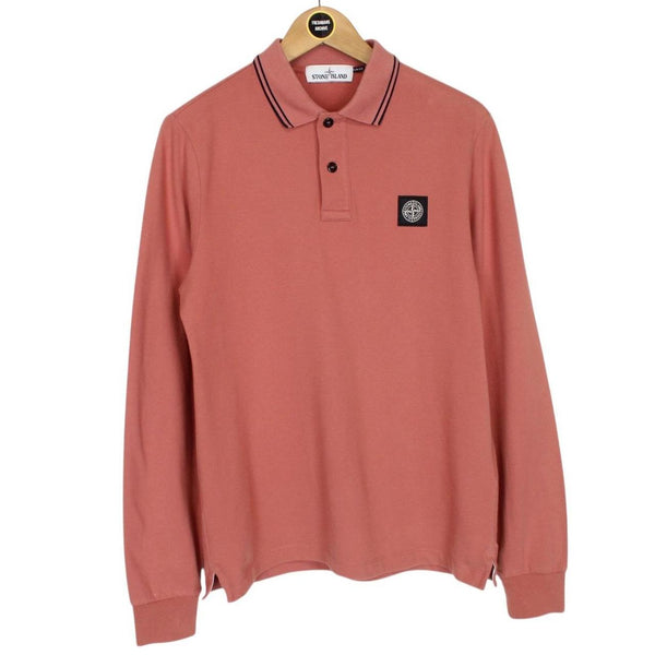 Stone Island AW 2019 Orange Long Sleeve Compass Polo Shirt