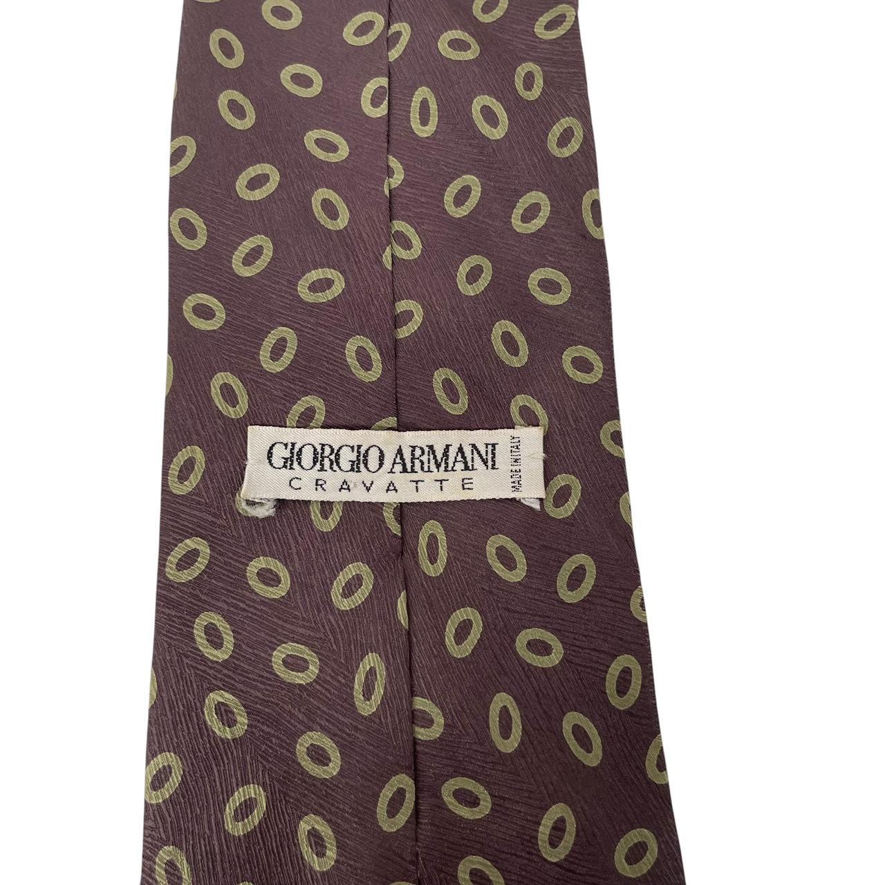 Vintage Giorgio Armani Brown and Green Silk Tie