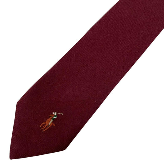 Vintage Polo Ralph Lauren Burgundy Wool Tie
