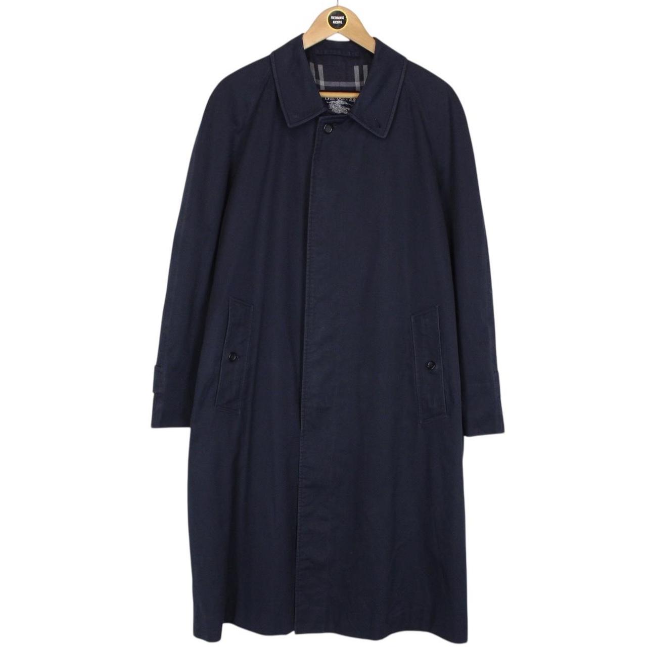 Vintage 90s Burberry Navy Blue Single Breasted Trench Coat