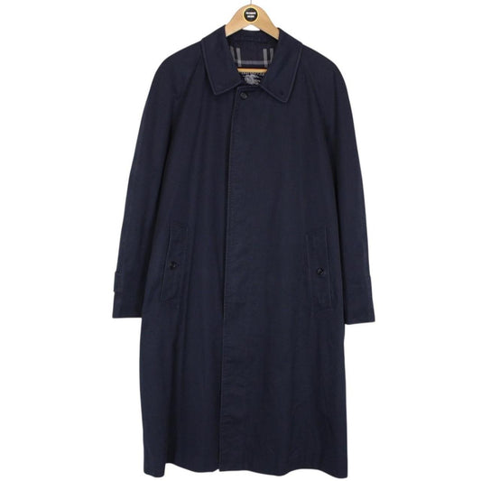 Vintage 90s Burberry Navy Blue Single Breasted Trench Coat