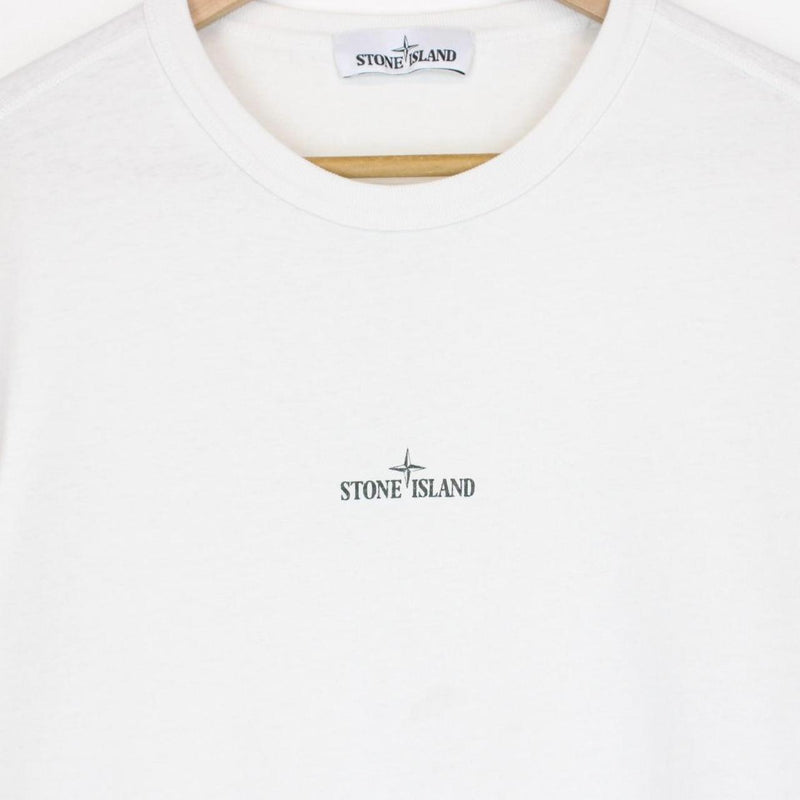 Stone Island AW 2019 White Short Sleeve Logo Print Cotton T-Shirt