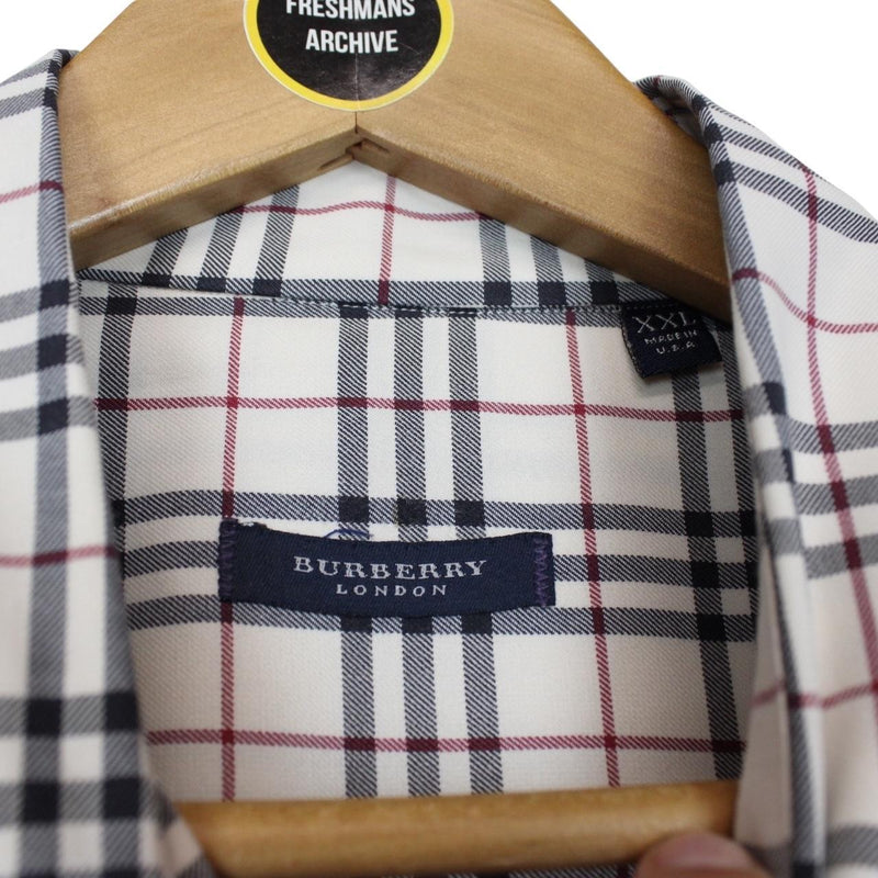 Burberry London Cream Nova Check Long Sleeve Cotton Shirt