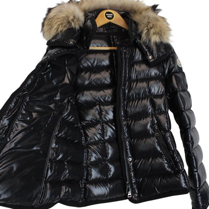 Moncler Armoise Black Full Zip Fur Hooded Down Jacket