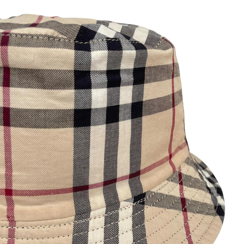 Vintage 00s Burberry Beige and Black Nova Check Reversible Bucket Hat