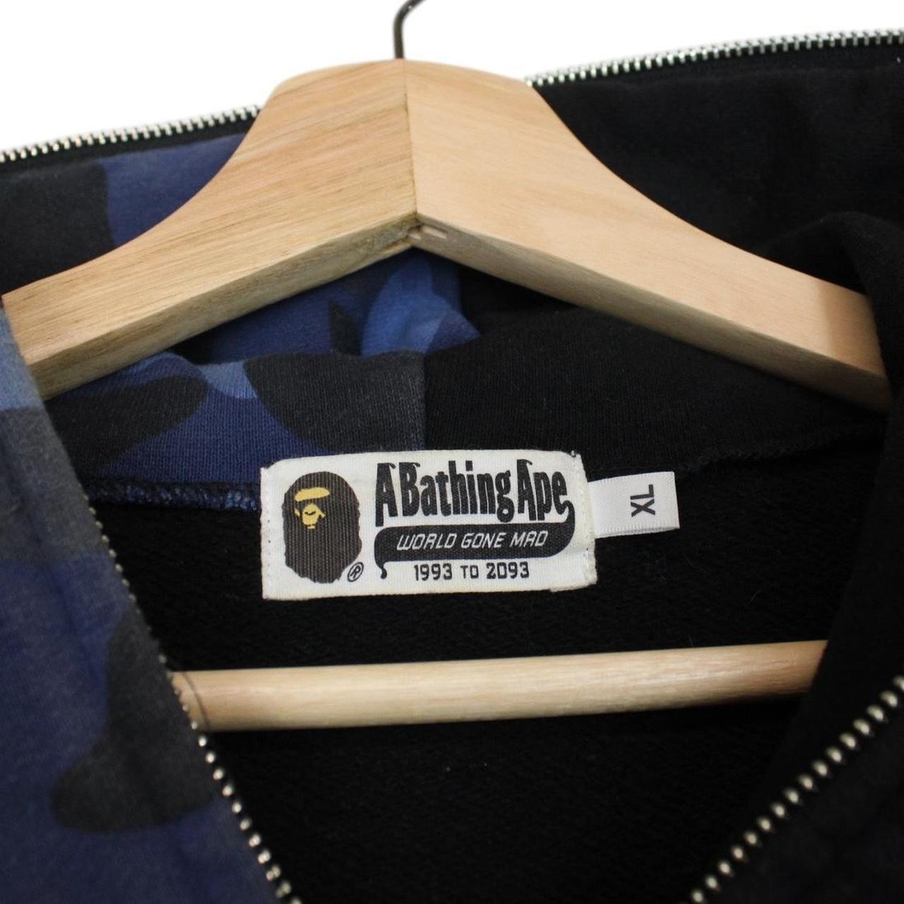 Bape Navy Blue Camo Full Zip WGM Shark Hoodie Jumper