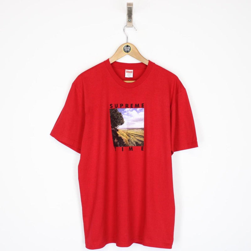Supreme 2020 Red Short Sleeve Supreme Time Print T-Shirt