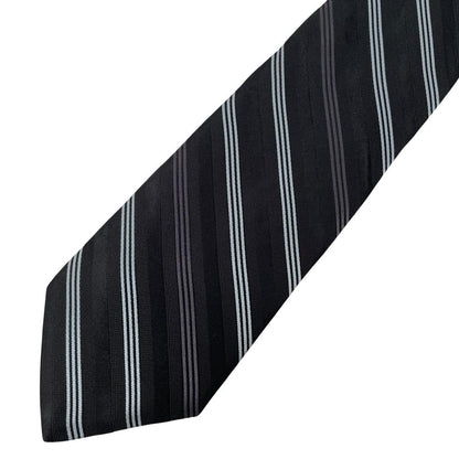 Vintage DKNY Black Striped Silk Tie