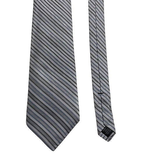 Vintage DKNY Silver Striped Silk Tie