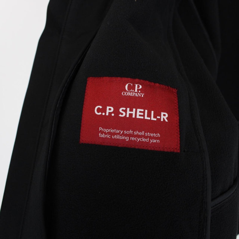 CP Company Black Full Zip Goggle Soft Shell Jacket
