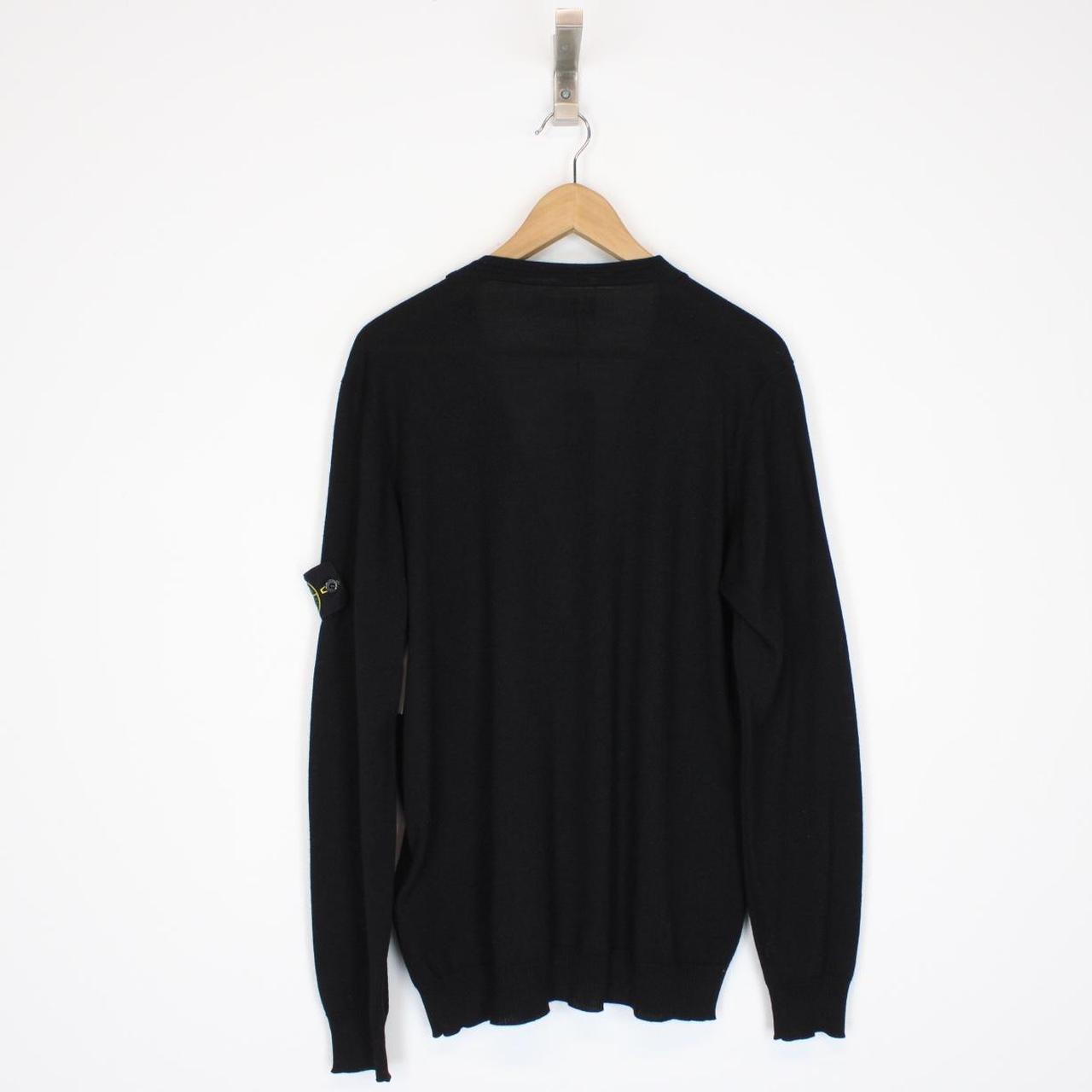 Stone Island AW 2022 Black Merino Wool Knit Button Up Cardigan