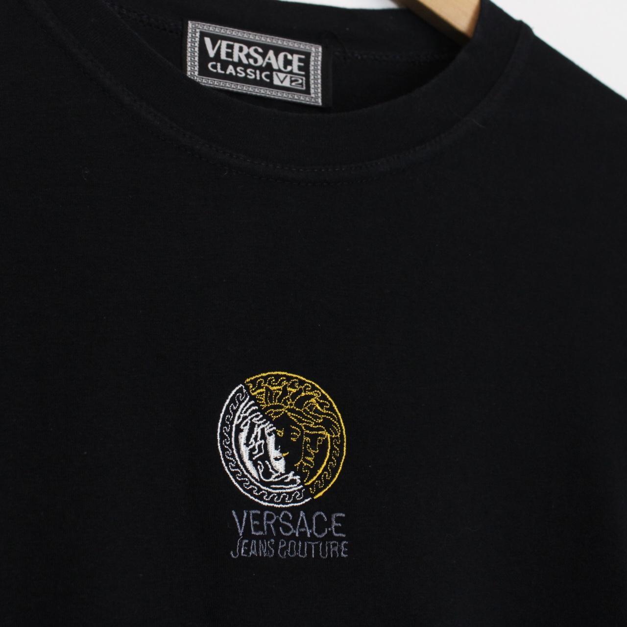 Vintage 90s Versace Classic Black Short Sleeve Cotton T-Shirt