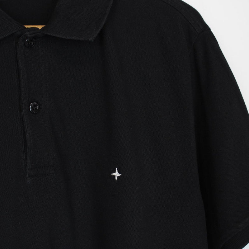 Stone Island AW 2021 Black Short Sleeve Compass Polo Shirt