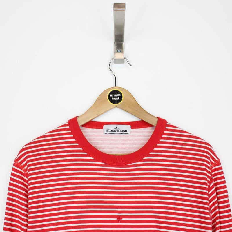 Stone Island Marina SS 2019 Red and White Long Sleeve T-Shirt