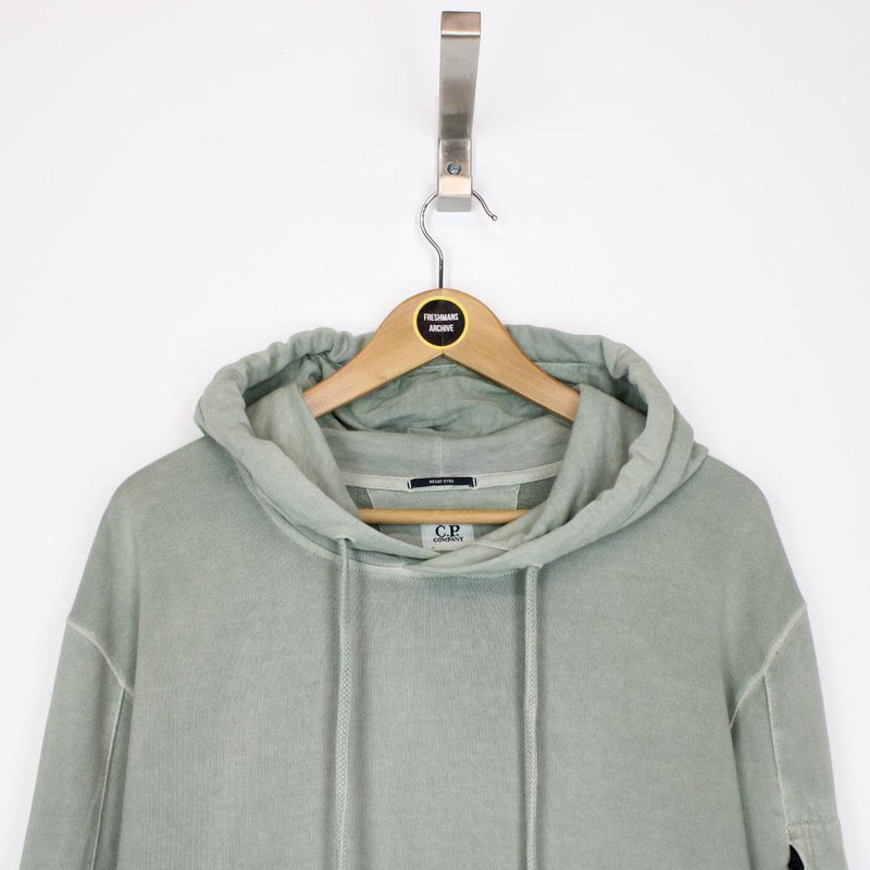CP Company Green Resist Dyed Cotton Lens Hoodie Jumper