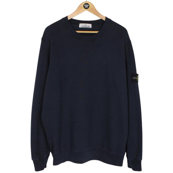 Stone Island AW 2022 Navy Blue Cotton Sweatshirt Jumper