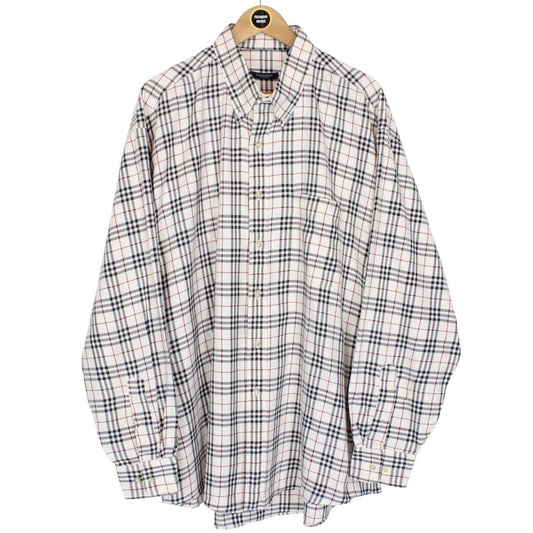 Burberry London Cream Nova Check Long Sleeve Cotton Shirt