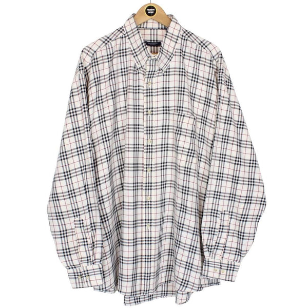 Burberry London Cream Nova Check Long Sleeve Cotton Shirt