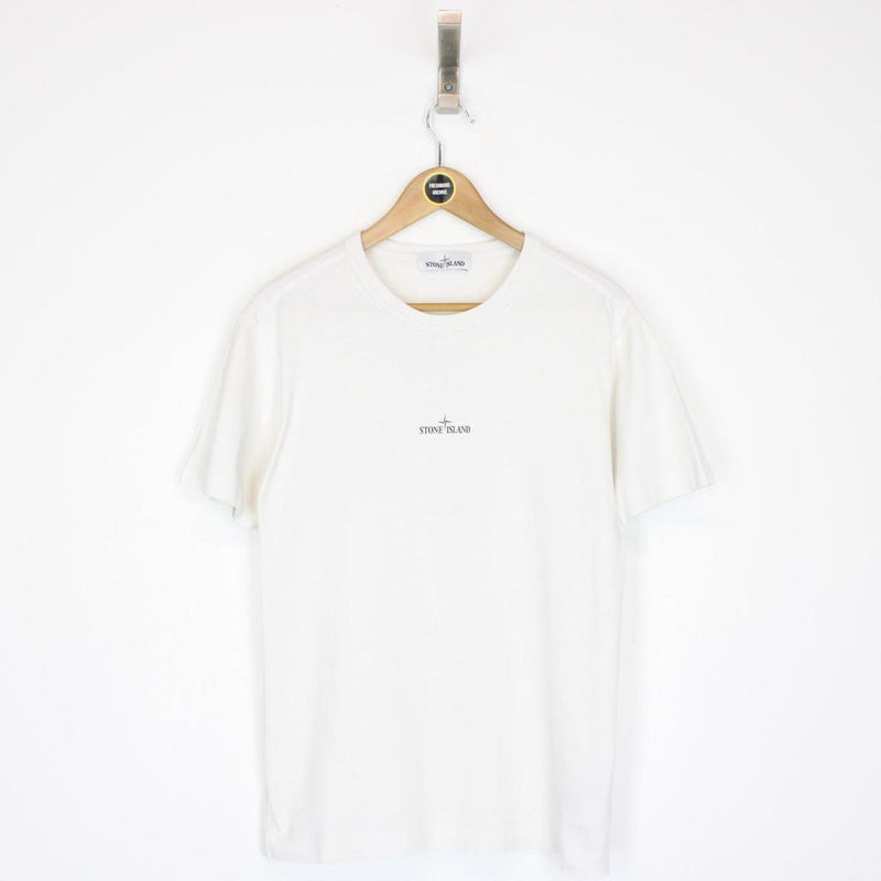 Stone Island AW 2019 White Short Sleeve Logo Print Cotton T-Shirt