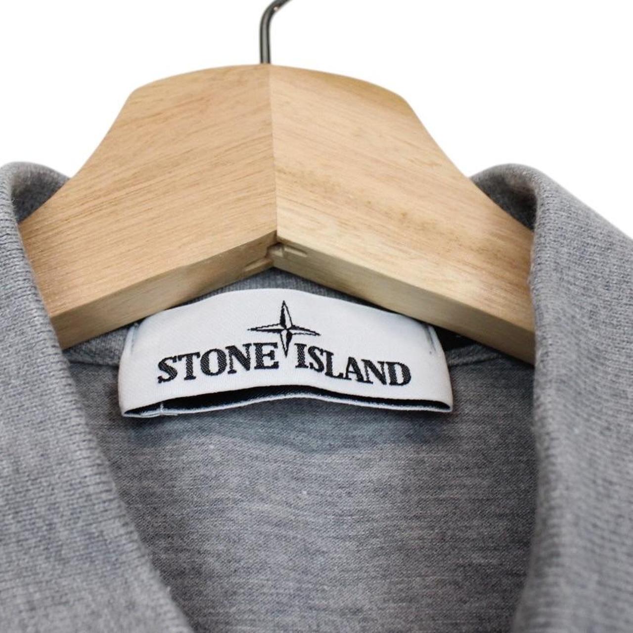 Stone Island Grey Short Sleeve Compass Cotton Polo Shirt