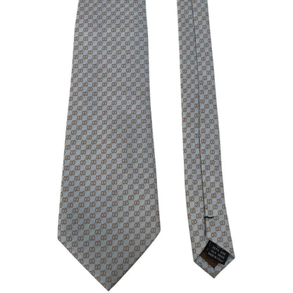 Gucci Light Blue GG Monogram Silk Tie