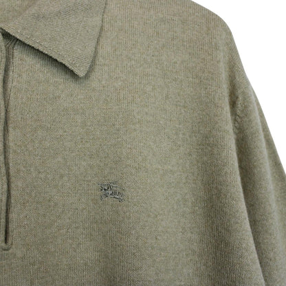 Vintage 90s Burberry Green Merino Wool Blend Knit Jumper