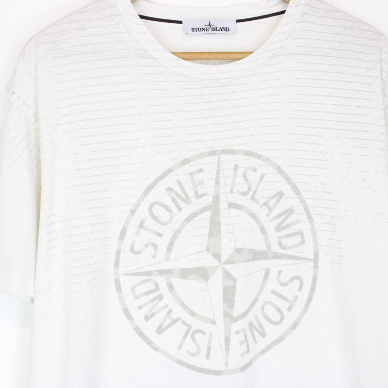 Stone Island White Short Sleeve Compass Print T-Shirt