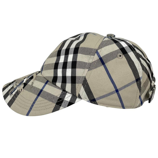 Burberry Beige Nova Check EKD Logo Embroidered Baseball Cap
