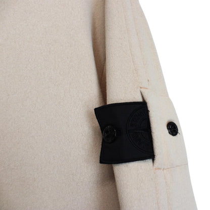 Stone Island Shadow Project AW 2022 Beige Back Logo Fleece Hoodie Jumper