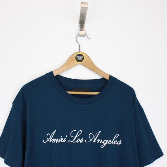Amiri Petrol Blue Short Sleeve Los Angeles Print T-Shirt