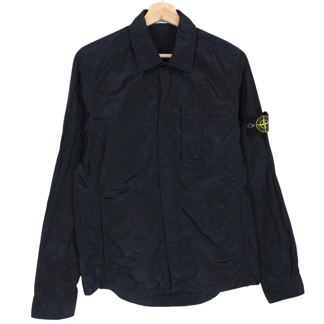 Stone Island SS 2018 Navy Blue Full Zip Nylon Metal Overshirt Jacket
