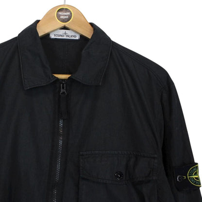 Stone Island SS 2019 Black Full Zip Cotton Overshirt Jacket