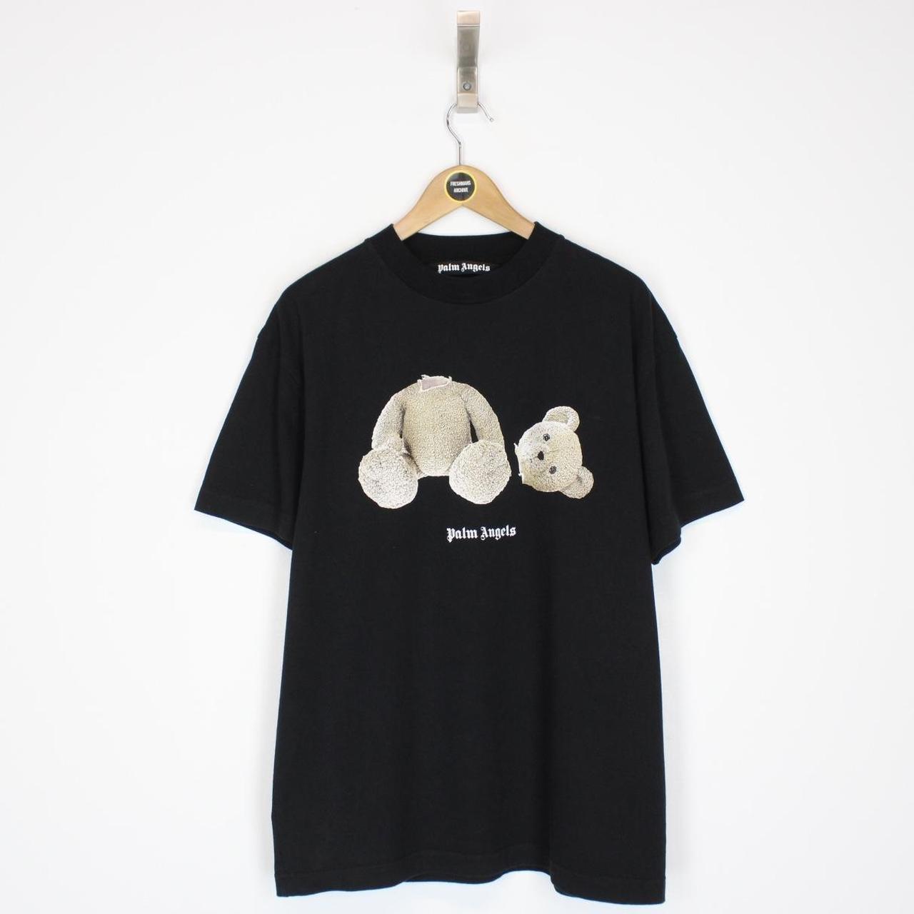 Palm Angels Kill Bear Print Black Short Sleeve Cotton T-Shirt