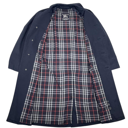 Vintage 90s Burberry Navy Blue Single Breasted Trench Coat