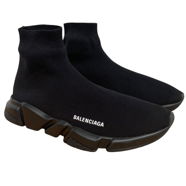 Balenciaga Speed LT Black and White Cotton Trainers