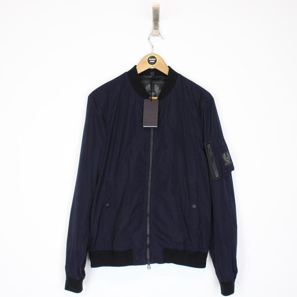 Belstaff Mallison Navy Blue Nylon Bomber Jacket