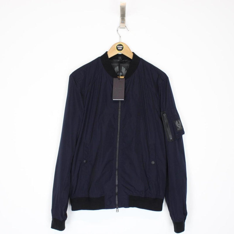 Belstaff Mallison Navy Blue Nylon Bomber Jacket