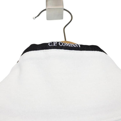 CP Company Cream Full Zip Cotton Lens Sweatshirt
