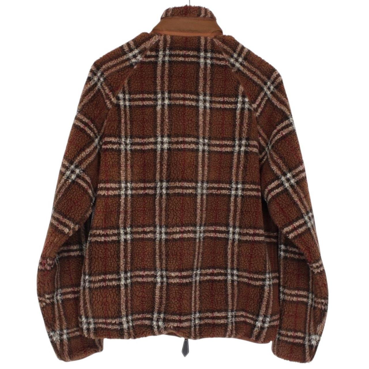 Burberry Birch Brown Nova Check Full Zip Sherpa Fleece Jacket